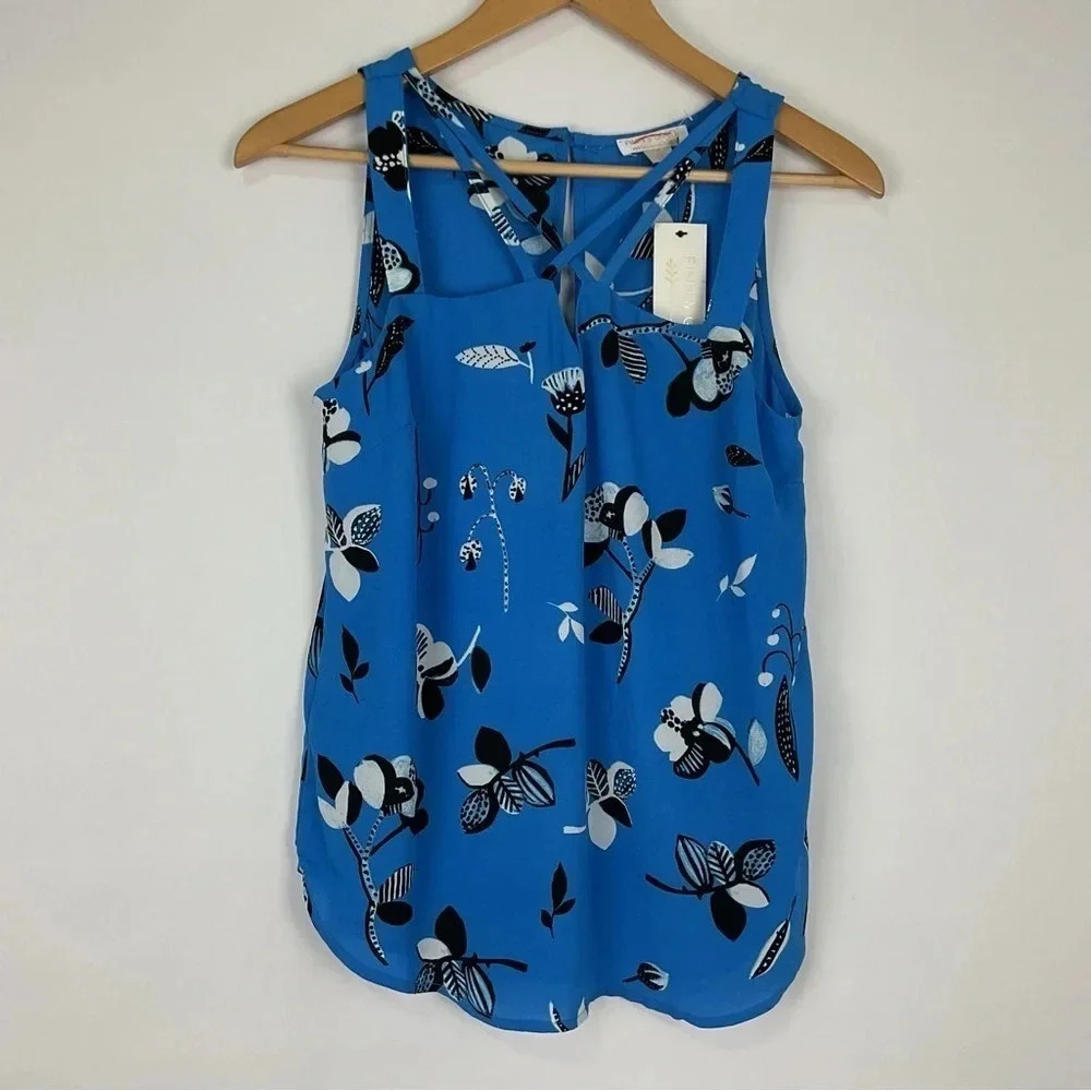 Finn & Grace Blue Floral Tank Top Size XS‎